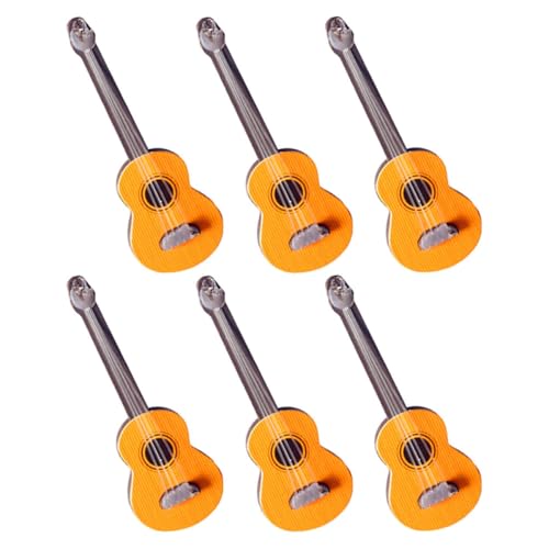 PERSELOSO 6 Stück Puppenhaus Gitarren Display Musikinstrument Gitarren Mini Gitarren Ornament Mini Gitarren Modell Hängeornament Miniatur Gitarren Mini Musikinstrument von PERSELOSO