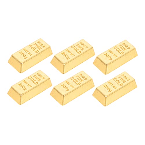 PERSELOSO 6 Stück Schatz Modell Mini - Mini-Bar Simulation kleine Hausdekoration simuliert Miniatures puppenhauszubehör kreatives goldbarrendekor kleines Hausgerät Papier Golden von PERSELOSO