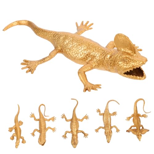 PERSELOSO 6 Stück Simulation Tiermodell Gold Tierfiguren Miniatur Reptil Figurine Gefälschte Fische Aquarium Roboter Fische Meerestiere Figuren Figurine Stofftier Kunststoff von PERSELOSO