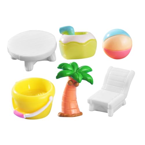 PERSELOSO 6 Stück Sommer Strand Miniaturfiguren Teiliges Resindekor für Mikrolandschaften Strandball Eimer Liegestuhl Kokoswasser und Tisch Deko für Zuhause und Küsten Themen PERSELOSO 6 Stück Sommer Strand Miniaturfiguren Teiliges Resindekor für Mikrolandschaften Strandball Eimer Liegestuhl Kokoswasser und Tisch Deko für Zuhause und Küsten Themen von PERSELOSO