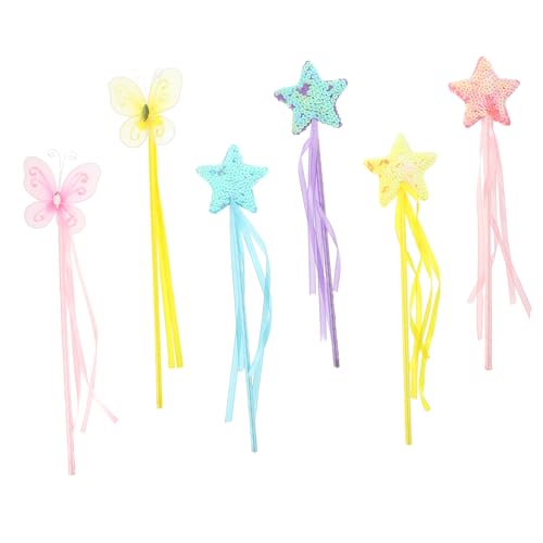 PERSELOSO 6 Stück Teiliges Feenstab mit Glitzer und Strasssteinen Dekorative Zauberstäbe Gelb Blau und Schmetterlingsdesign Kinderfreundlich für Party Deko und Kinderkostüme PERSELOSO 6 Stück Teiliges Feenstab mit Glitzer und Strasssteinen Dekorative Zauberstäbe Gelb Blau und Schmetterlingsdesign Kinderfreundlich für Party Deko und Kinderkostüme von PERSELOSO