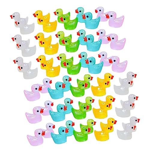 PERSELOSO 60 Stck. Leuchtende Entenverzierung Mini-frösche Kleine Enten Miniatur Ducken Frosch Bausatz Winzig Mini-Enten Masse Statue Kleine Tierfiguren Minifiguren Dekorieren Harz von PERSELOSO