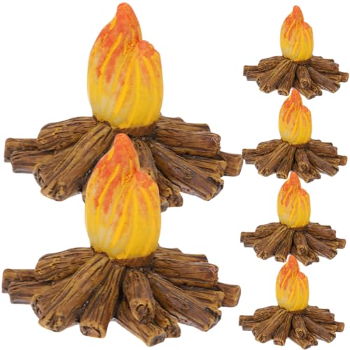 PERSELOSO 6stücke Miniatur Feuerstelle Aus Resin Teiliges Für Camping Und Geburtstagsfeiern Für Mikroszenen Kreative Deko Und Spielzeug von PERSELOSO
