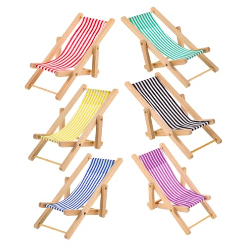 PERSELOSO 6Stücke Strandstuhl Faltbare Puppenhaus Deko Künstliche Liegestühle für Mikro Landschaft für Garten und Puppenhaus Dekoration PERSELOSO 6Stücke Strandstuhl Faltbare Puppenhaus Deko Künstliche Liegestühle für Mikro Landschaft für Garten und Puppenhaus Dekoration von PERSELOSO