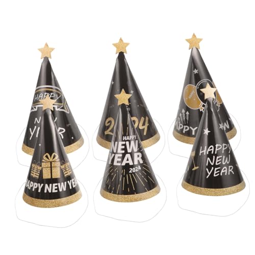 PERSELOSO Neujahrsthema 6 Party- -papierhüte Feine Handwerkskunst Für Erwachsene Jungen Und Mädchen von PERSELOSO