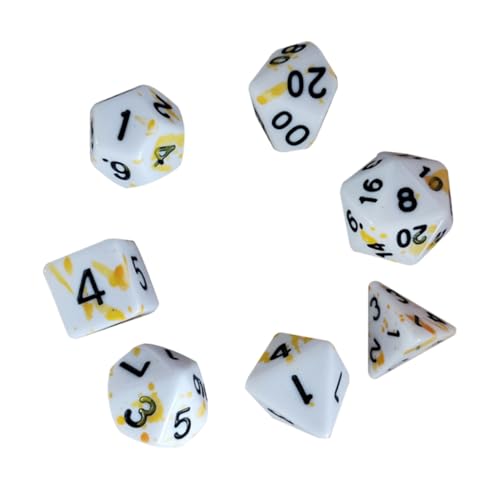 PERSELOSO 7 Stück Brettspiel Spiel-Requisiten Für Rollenspiele Blutspritzerwürfel Partyzubehör Blutwürfel Unregelmäßige Punktwürfel Acryl Yellow von PERSELOSO