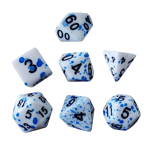 PERSELOSO 7 Stück Brettspiel bürospiel familienspiele Rollenspiel Family Game partyzubehör dice Set Blutspritzerwürfel unregelmäßige Punktwürfel Spiel-Requisiten Blutwürfel Acryl Blue von PERSELOSO