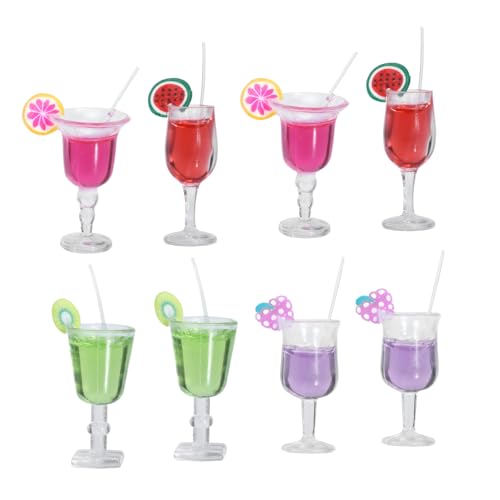 PERSELOSO 8 Stück Fruchtcocktail Miniatur-Cocktail-Ornament Cocktails Simulationscocktailmodelle Mini-Fotografie-Requisiten Bar-Cocktail-Modelle Mini House Accessory Harz von PERSELOSO