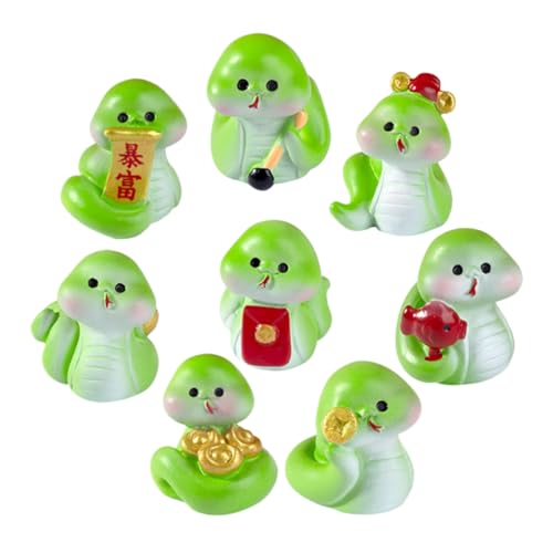 PERSELOSO 8 Stück Miniatur Schlangen Dekoration Resin Figuren für DIY Mikrolandschaften Tischdekoration und Gartenornament für Kreative Projekte und Verschiedene Anlässe von PERSELOSO