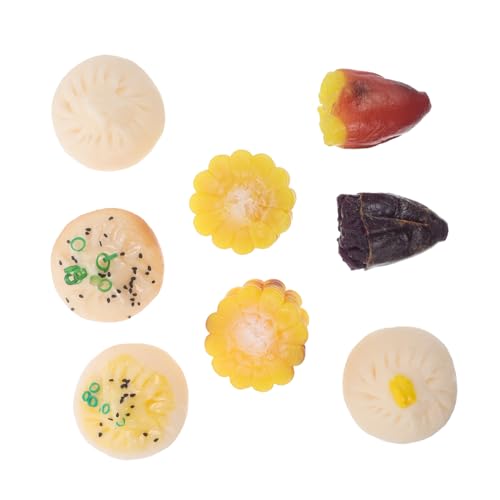 PERSELOSO 8 Stück Realistische Küchenlebensmittelmodelle, Simulation Gedämpfter Gefüllter Brötchen Und Süßkartoffeln Für Kinder, Dekorative Lebensmittelmodelle, Hochsimuliertes von PERSELOSO