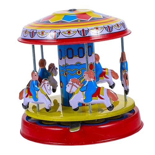 PERSELOSO Antikes Karussell Aufziehspielzeug Nostalgisches Blechspielzeug für Kompaktes Design Niedliche Karussellform für Geburtstagsfeiern und Wohndekorationen PERSELOSO Antikes Karussell Aufziehspielzeug Nostalgisches Blechspielzeug für Kompaktes Design Niedliche Karussellform für Geburtstagsfeiern und Wohndekorationen von PERSELOSO