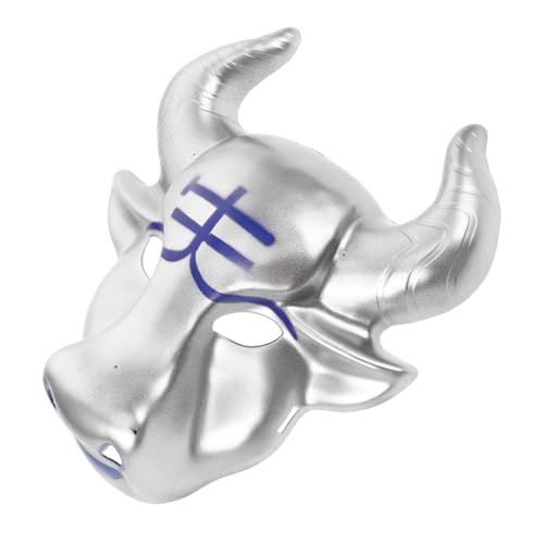 PERSELOSO Bullenmaske halloween maske Kuhmaske Party Maske Realistische Tierkopfmaske Tiermaske für Rinderkopfmaske Maskerade Cosplay Prop Rindermaske Plastik Silver PERSELOSO Bullenmaske halloween maske Kuhmaske Party Maske Realistische Tierkopfmaske Tiermaske für Rinderkopfmaske Maskerade Cosplay Prop Rindermaske Plastik Silver von PERSELOSO