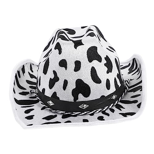 PERSELOSO Cowboyhut mit Kuhmuster für Damen und Herren Verstellbarer Western Hut für Kostümpartys Karneval und Festivals Einzigartiges Accessoire für Cowgirl Outfits PERSELOSO Cowboyhut mit Kuhmuster für Damen und Herren Verstellbarer Western Hut für Kostümpartys Karneval und Festivals Einzigartiges Accessoire für Cowgirl Outfits von PERSELOSO