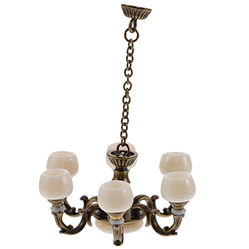 PERSELOSO Deckenlampe für Puppenhaus Vintage Kronleuchter Modell Dekoration für Mini Realistische Beleuchtung für Miniaturszenen von PERSELOSO