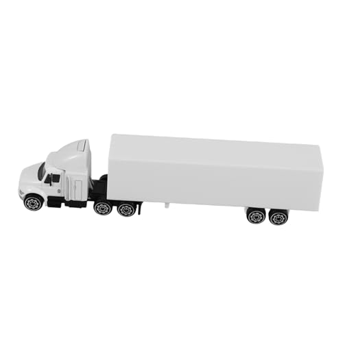PERSELOSO Container Truck Spielzeug Lifelike Transporter Für Jungen Schiebefunktion Retro Design Für Sammler Dekoration Weißes Modellauto Mit Realistischen Details von PERSELOSO