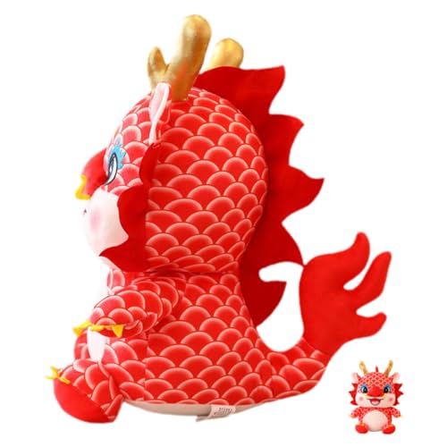PERSELOSO Drache Plüschpuppe Kindergeschenke Kinderspielzeug Kuscheltier Das Tier Neujahrsgeschenk Neujahrsdrache Plüschtier Chinesisches Neujahrsmaskottchen Drache Sternzeichen von PERSELOSO