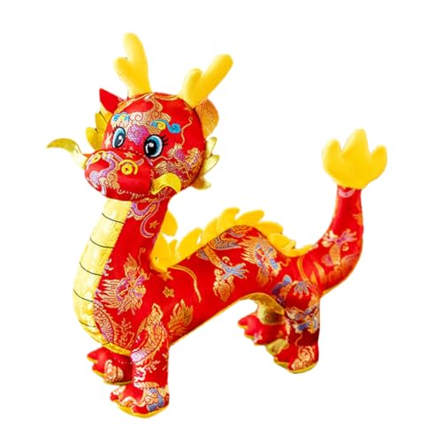 PERSELOSO Drachenpuppe Jahresdrache Stofftier Drachenspielzeug Chinesisches Neujahrsgeschenk Drache Stoffpuppe Drache Stofftiere Cartoon Stoffdrache Stofftiere Puppenstoff von PERSELOSO
