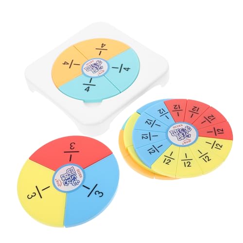 PERSELOSO Educational Fraction Puzzle Farbige Bruchkreise für Grundschule Vielseitiges Lernspielzeug zur Visualisierung von Brüchen für Bruchrechnen Multiplikation und Zufällige Farbe von PERSELOSO