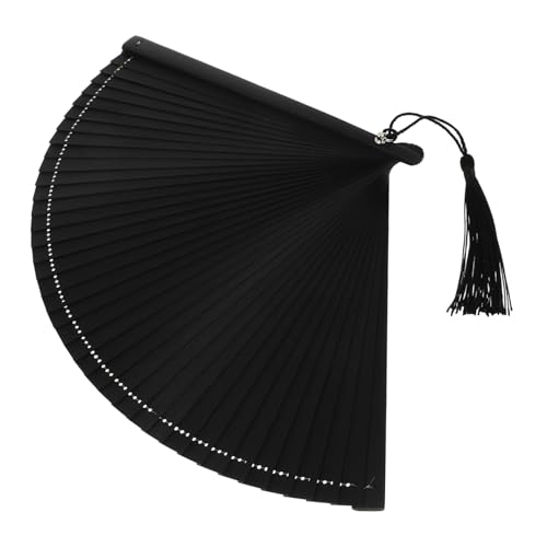 PERSELOSO Faltbarer Handfächer aus mit Einzigartigem Retro Design Tasche und Fransiger Verzierung für Tanzaufführungen Dekoratives Accessoire von PERSELOSO