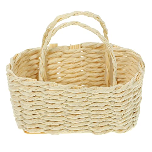 PERSELOSO Geflochtene Miniaturkörbe Ornamente Für Puppenhausmöbel Miniaturkorb Minikorb Miniaturkorb Schmuck Bezaubernder Miniaturkorb Minihauszubehör Papier von PERSELOSO