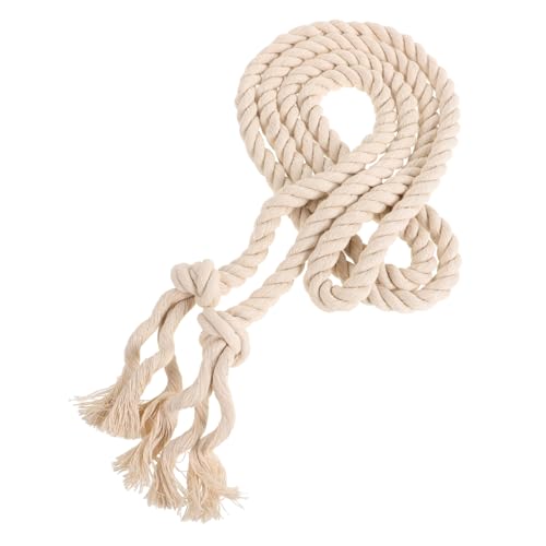 PERSELOSO Gewebter Baumwoll Taillengürtel Für Damen Verstellbarer Einzigartiger Mittelalterlicher Seilgürtel Cremefarbe Handgefertigter Design Gürtel Für Vintage Look von PERSELOSO
