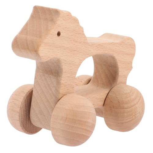 PERSELOSO Holz Handwagen für Kreatives Schiebewagen für Greiftraining Montessori Inspiration Sicher und Langlebig für Kleine Hände von PERSELOSO