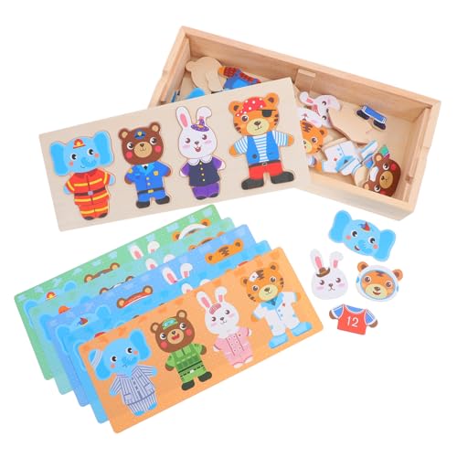 PERSELOSO Holz Puzzle Cartoon Tier Dress Up DIY Montessori Lernspielzeug für Handliches Holzpuzzle Kreativität Kognitiven Fähigkeiten und Feinmotorik PERSELOSO Holz Puzzle Cartoon Tier Dress Up DIY Montessori Lernspielzeug für Handliches Holzpuzzle Kreativität Kognitiven Fähigkeiten und Feinmotorik von PERSELOSO