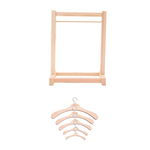 PERSELOSO Holzpuppen Kleiderbügel Set Teilig Einzelne Puppen Kleiderständer Spielzeugzimmer Zubehör zur Puppenkleidung Organisation Langlebig und Praktisch von PERSELOSO
