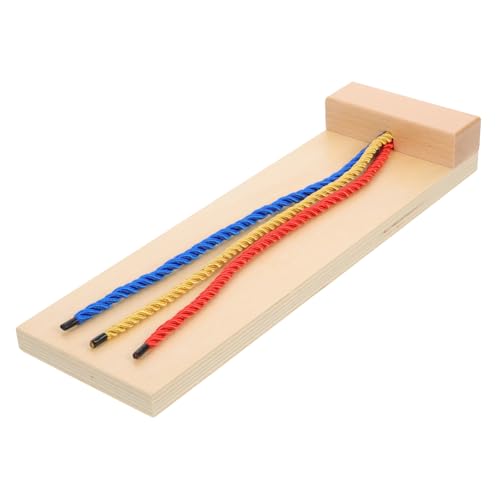 PERSELOSO Holzspielzeug zum Flechten von Haaren für Pädagogisches Lernspielzeug aus Natürlichem Holz mit Nylon Sicher und Geruchsneutral Abgerundete Kanten Fördert Motorische Fähigkeiten von PERSELOSO