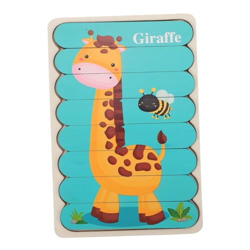 PERSELOSO Kinderpuzzle aus Schadstofffreiem Material mit Großen Teilen Doppelseitigen Tiermotiven Zebra Giraffe Fördert Farberkennung und Gehirntraining für Kleinkinder Ab Jahren Sicher und von PERSELOSO