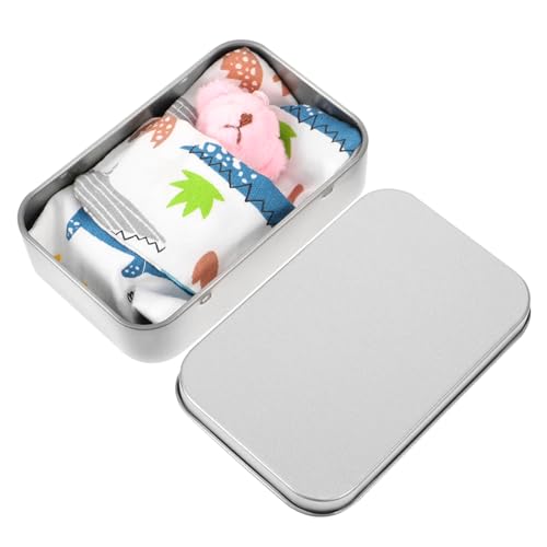 PERSELOSO Kleine Bärenpuppe in Mini Plüschbär Als Dekoration Für Kleines Plüschtier Im Blauen Stoffbeutel Mit Metallbox von PERSELOSO