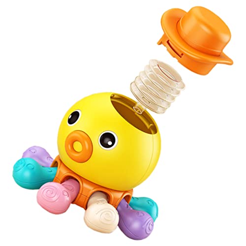 PERSELOSO Kreatives Badespielzeug für Kleinkinder Lustiger Octopus Finger für Junge Mädchen Ab Monaten für Badewanne Fördert Sensorische Bildung und Spaß Beim Baden Orange von PERSELOSO