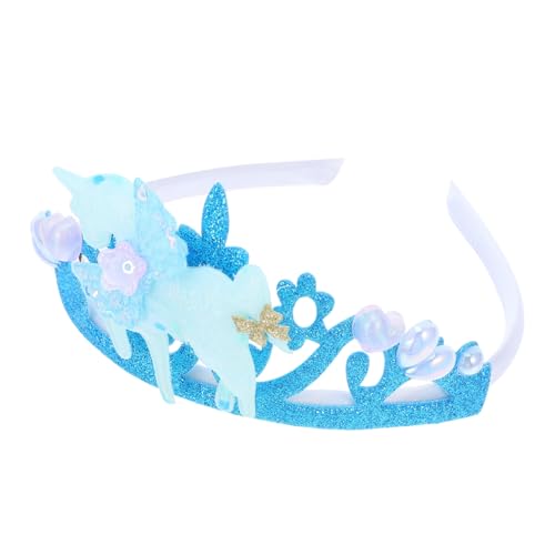 PERSELOSO Krone Haarreif Einhorn Design Leichtes Stirnband für Mädchen Party Cosplay Geburtstagsfeier Zubehör von PERSELOSO