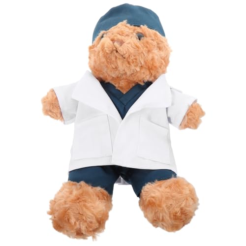 PERSELOSO Kuscheltier Arztbär Weicher Plüschbär mit Outfit Kreatives für Medizinisches Personal und Studenten Dekorative Plüschfigur für Besondere Anlässe von PERSELOSO