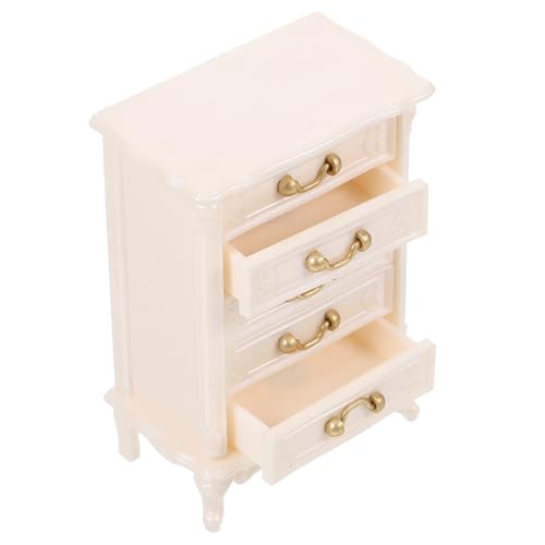 PERSELOSO Mini -Bücherregal Mini-Weinschrank-Modell kleines Puppenhaus Vitrine für kinderspielzeug deko bücherregal Möbelmodell Mini-Hausschrankmodell Plastik Weiß von PERSELOSO