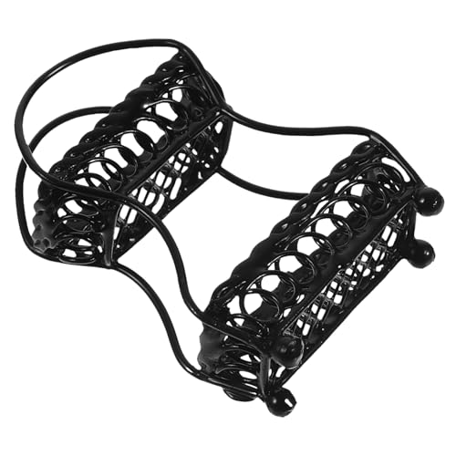 PERSELOSO Mini-Obstkorb Puppenmöbel Brotkorb für Arbeitsplatte Dekoration Kleiner Korb Miniatur-Möbeldekor Mini-Aufbewahrungskorb-Modell dekoratives Miniatur-Obstkorbmodell Metall Black von PERSELOSO
