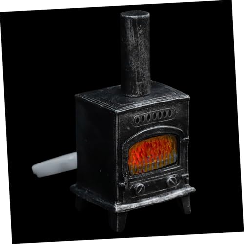 PERSELOSO Miniatur Kamin mit LED Licht Puppenhaus Möbel Deko Kaminmodell Schwarzer Miniaturkamin für Puppenhaus Wohnzimmer Schlafzimmer Zubehör PERSELOSO Miniatur Kamin mit LED Licht Puppenhaus Möbel Deko Kaminmodell Schwarzer Miniaturkamin für Puppenhaus Wohnzimmer Schlafzimmer Zubehör von PERSELOSO