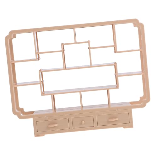 PERSELOSO Miniatur Puppenhaus Regal aus Kunststoff Modernes Stilvolles Display Regal für Puppenhaus Zubehör Elegantes Einfaches Design Miniatur Aufbewahrungs und Präsentationsmöbel von PERSELOSO