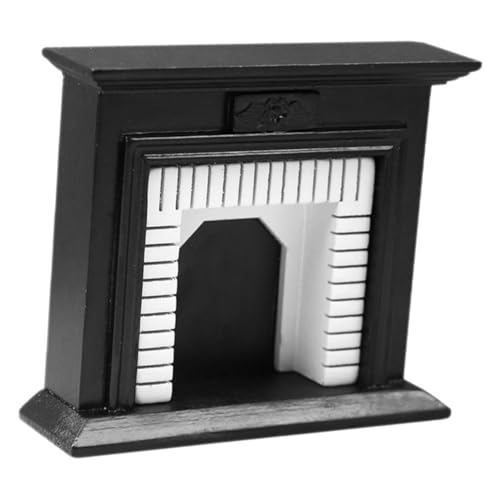 PERSELOSO Miniatur-puppenhausmöbel, 1:12, Holz-minimöbel, Holz-Vintage-Kamin in Schwarz Und Weiß Für Puppenhaus-dekorationszubehör PERSELOSO Miniatur-puppenhausmöbel, 1:12, Holz-minimöbel, Holz-Vintage-Kamin in Schwarz Und Weiß Für Puppenhaus-dekorationszubehör von PERSELOSO