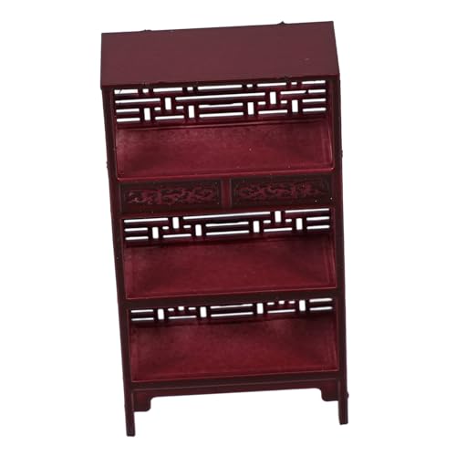 PERSELOSO Miniaturregal für Puppenhäuser Vintage Display Shelf aus Robustem für DIY Projekte Kreative Miniaturszenen und Realistische Dekorationen Elegante Retro von PERSELOSO