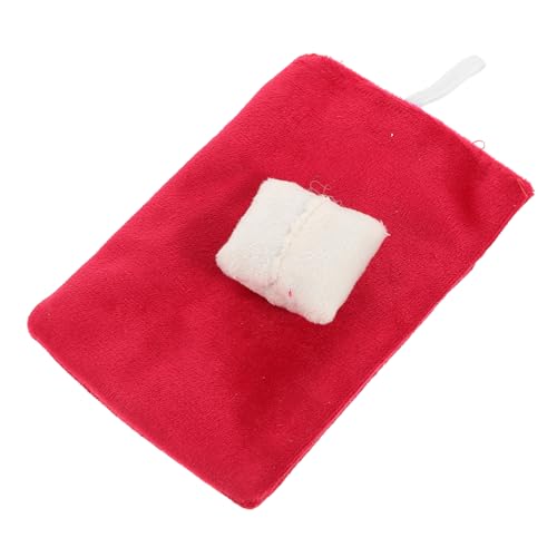 PERSELOSO Niedlicher Puppenschlafsack mit Kissen Detailliertes Puppenhaus Zubehör Abnehmbar und Realistisch für Elf Puppen Roter Schlafsack mit Feiner Verarbeitung für Winterliche von PERSELOSO