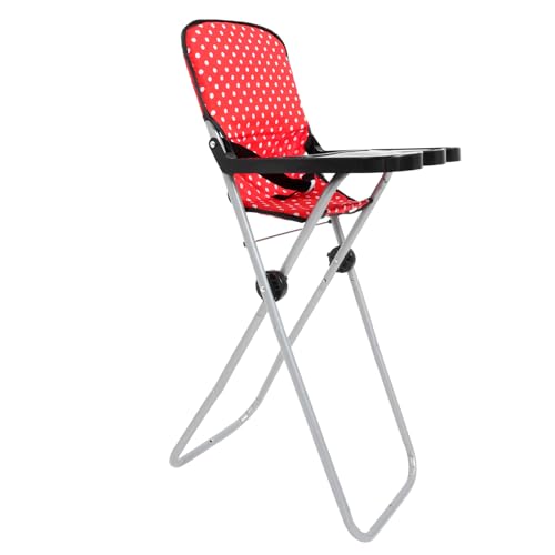 PERSELOSO Puppen-Esszimmerstuhl Puppenhochstuhl sitzhocker kindersitze hochstuhl für Puppen kinderstuhl hochatuhl Puppe Hochstuhl Mini Möbel Schmuck Eisen rot von PERSELOSO