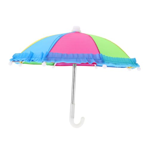PERSELOSO Puppen Regenschirm Bunte Regenbogen Regenschirm Puppenhaus Zubehör Weiches und Komfortables Material Einzigartiges Design für Kreative Spielmomente für Puppenliebhaber von PERSELOSO