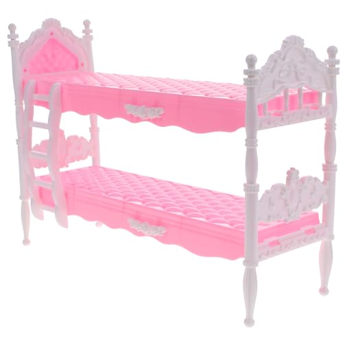 PERSELOSO Puppen-minibett Nachttisch Miniatur Puppenhausmöbel Bausätze Etagenbett Für Puppen Puppenbett Mädchen Mini-möbelmodell Mini-hausversorgung Puppenhausbett Rosa Plastik PERSELOSO Puppen-minibett Nachttisch Miniatur Puppenhausmöbel Bausätze Etagenbett Für Puppen Puppenbett Mädchen Mini-möbelmodell Mini-hausversorgung Puppenhausbett Rosa Plastik von PERSELOSO
