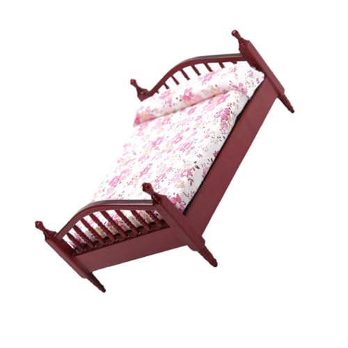PERSELOSO Erstellen Sie EIN Bezauberndes Mini-hausdekor Mini-doppelbett Mini-hausbedarf von PERSELOSO