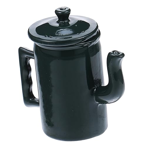 PERSELOSO Puppenhaus Wasserkocher Miniatur Puppenhaus-kaffeekannen Puppenhaus Wassertopf Mini-kaffeekanne Für Puppenhaus Mini-kaffeekanne-Requisite Dark Green Legierung von PERSELOSO