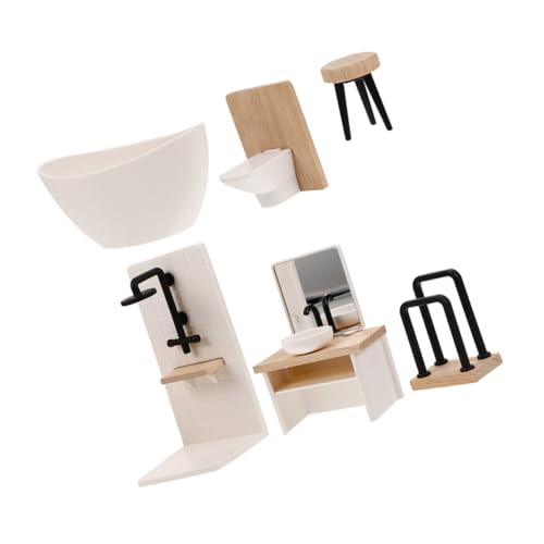 PERSELOSO Puppenhaus Zubehör Teiliges Set mit Dusche Waschbecken Toilette Badewanne Handtuchhalter und Mehr für Dekoration und Spielzeugliebhaber PERSELOSO Puppenhaus Zubehör Teiliges Set mit Dusche Waschbecken Toilette Badewanne Handtuchhalter und Mehr für Dekoration und Spielzeugliebhaber von PERSELOSO