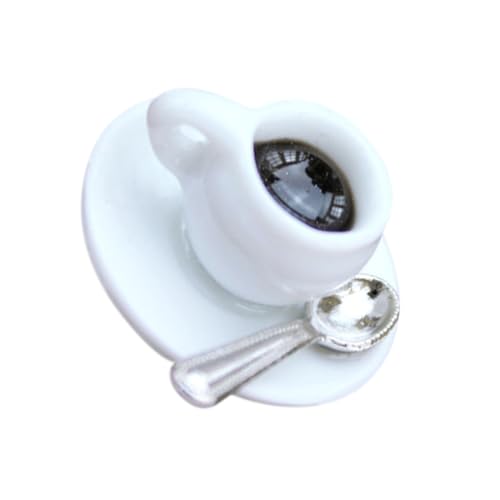 PERSELOSO Puppenhaus-kaffeetasse Mini House Accessory Mini-hauskaffeetassenmodell Simulation Kaffeetassendekor Kleines Kaffeetassenmodell Simulation Kaffeetassenmodell Weiß Keramik von PERSELOSO