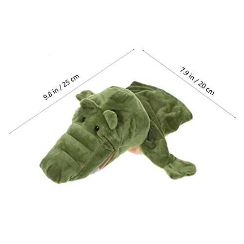 PERSELOSO Realistische Krokodil Handpuppe mit Offenem Mund Weiches Plüschspielzeug für Pädagogisches Storytelling Handspielzeug Motorik und Kommunikation für Interaktives Puppentheater und von PERSELOSO