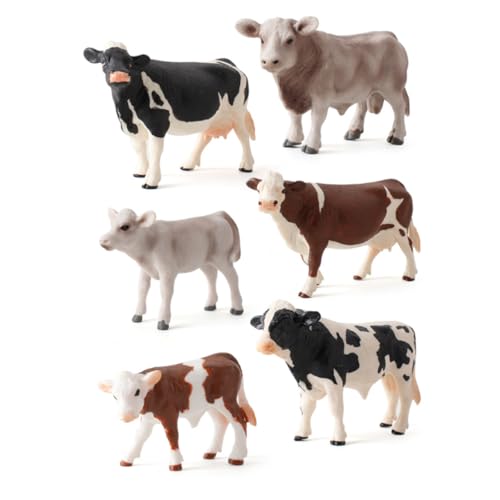 PERSELOSO Realistisches Kuhmodell Kunststoff Tierfigur Dekoratives Cow Ornament für Zimmer Schreibtisch Deko Simulierte Bauernhof Tierfigur von PERSELOSO